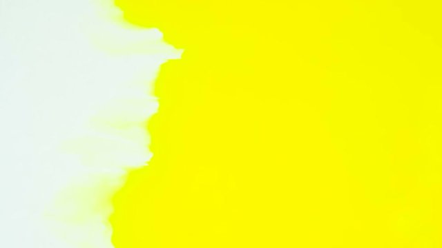 Yellow Paint Covers White. Streaks of yellow paint gradually close chery screen. Excellent for inter-frame transition