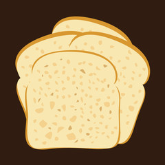 Whole wheat bread - vector illustration