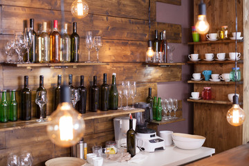Close up design of a vintage coffee shop design