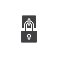Keep lock sign vector icon. Closed padlock filled flat sign for mobile concept and web design. Hanging Lock glyph icon. Security symbol, logo illustration. Pixel perfect vector graphics