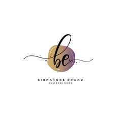 B E BE Initial letter handwriting and  signature logo.