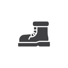 Safety footwear vector icon. filled flat sign for mobile concept and web design. Protective boot glyph icon. Mandatory signs symbol, logo illustration. Pixel perfect vector graphics