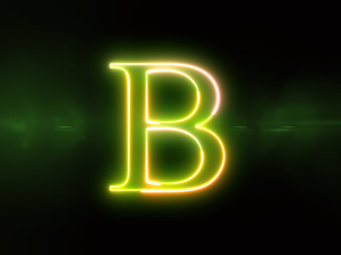 Neon Green Letter B On Black Stock Vector (Royalty Free) 1617049315