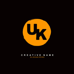 U K UK Initial logo template vector