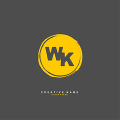 W K WK Initial logo template vector