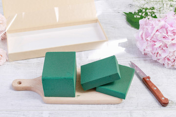 Fototapeta na wymiar How to transform vintage paper box into a beautiful gift, tutorial.