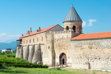 Fototapeta na wymiar Telavi, Georgia - Jul 10 2018: Alaverdi Monastery. a famous Historic site in Telavi, Kakheti, Georgia.