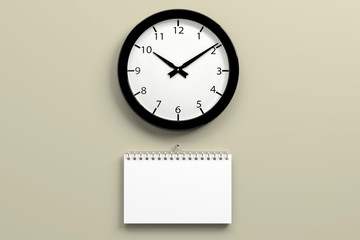 Fototapeta na wymiar Calendar with Clock