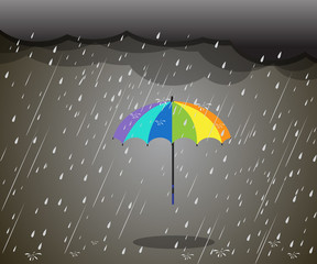 umbrella in rainy season,Rain cloud vector