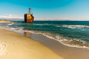 The famous shipwreck near Gythio Greece