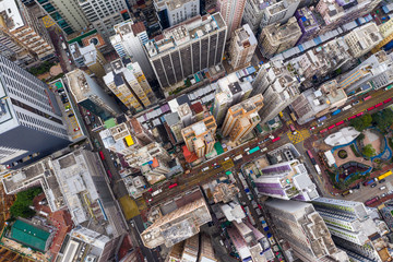 Top down view of Hong Kong city