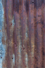 Naklejka premium Zinc Rust . Zinc Texture And Background . Old damage rusty zinc plat wall . Background image of multi toned rustic corrugated metal . Metal rust and grunge rust .Old galvanize zinc sheet fence.