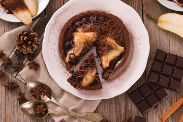 Pear and Chocolate Tart.