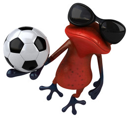 Fun red frog - 3D Illustration