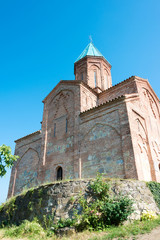 Fototapeta na wymiar Gremi, Georgia - Jul 09 2018: Gremi Fortress and Church complex. a famous Historic site in Gremi, Kakheti, Georgia.