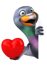 Fun pigeon - 3D Illustration