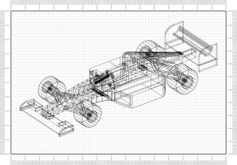 Race Car Architect Blueprint 