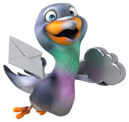 Fun pigeon - 3D Illustration