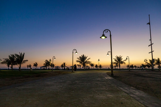 Landscape of yanbu beach in the evening sunset in Saudi Arabia on march 29 2019 © Rahul