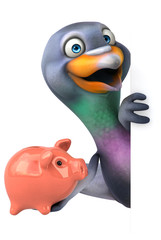 Fun pigeon - 3D Illustration