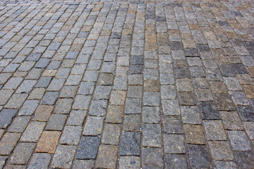 Moscow, Russia - April 16, 2019: Red Square. The texture of paving stones on the pavement