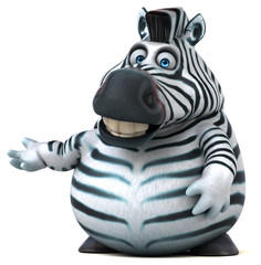 Fun zebra - 3D Illustration
