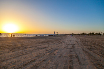Landscape of  yanbu beach in the evening sunset in Saudi Arabia on  march 29 2019