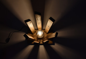 Handmade wooden lamps from eco materials
