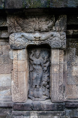 A statue of Durgha in northern niche of Sambisari temple