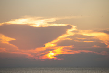 Natural colors Evening sky Shine new day  for Heaven,The light from heaven from the sky is a mystery,In twilight golden atmosphere,Modern sheet structure design,New Banner Business Web Template 