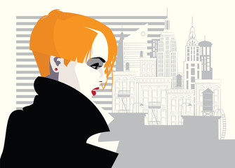 Fashion woman in style pop art. Vector illustration
