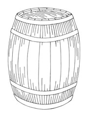Barrel graphic black white isolated sketch illustration vector