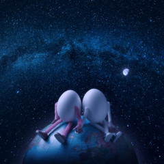 Couple of eggs in outer space