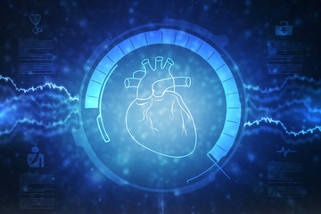 2d illustration  Anatomy of Human Heart 