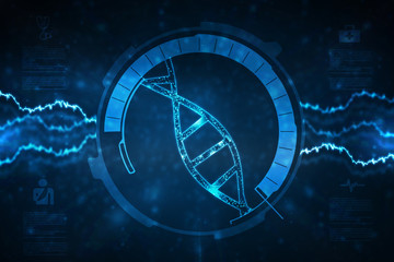 2d render of dna structure, abstract background