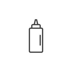 Mustard bottle line icon. linear style sign for mobile concept and web design. Bottle of Ketchup outline vector icon. Symbol, logo illustration. Pixel perfect vector graphics