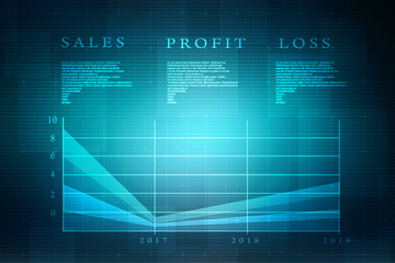 2d rendering Stock market online business concept. business Graph 