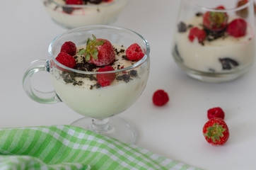 Strawberry milky dessert, magnolia,