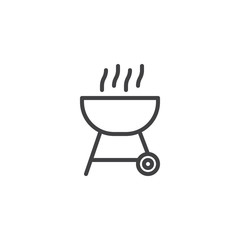 BBQ grill line icon. linear style sign for mobile concept and web design. Charcoal Barbecue outline vector icon. Symbol, logo illustration. Pixel perfect vector graphics