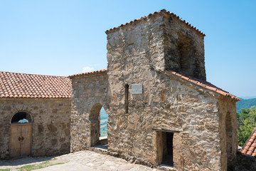 Fototapeta na wymiar Kvareli, Georgia - Jul 09 2018: Nekresi Monastery. a famous Historic site in Kvareli, Kakheti, Georgia.