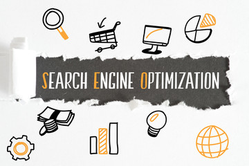 Ein Blatt Papier und SEO Search Engine Optimization