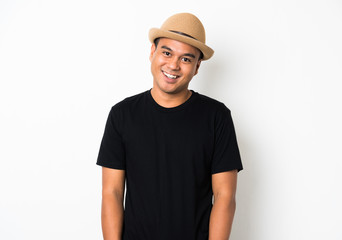 Young handsome asian man on isolate