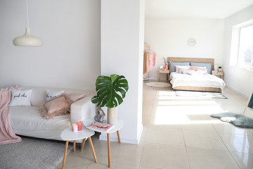 Interior of modern studio apartment