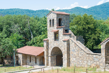 Kvareli, Georgia - Jul 09 2018: Nekresi Monastery. a famous Historic site in Kvareli, Kakheti, Georgia.