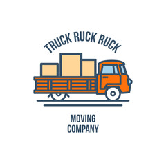 Fototapeta premium Truck with Cargo. Moving Company Logo. Vector