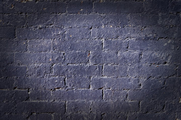 Old brick wall grunge background texture dark vignette