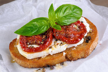Bruschetta with feta and tomatoes