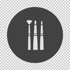 Paint brushes set icon