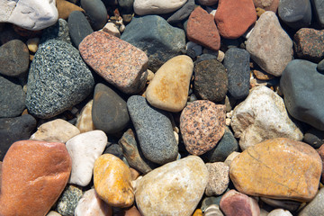 stone pebble covered with water