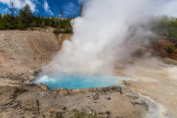 Beryl Spring in Yellowstone National Park in Wyoming, United States